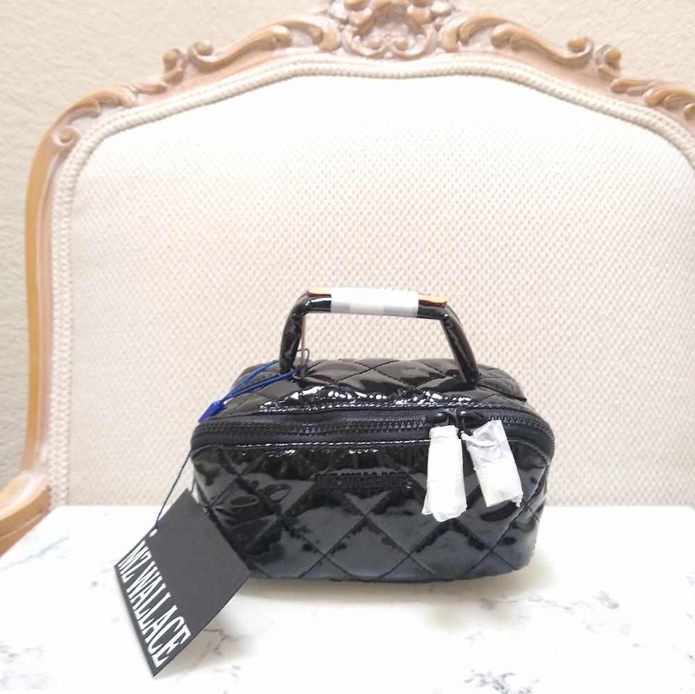 MZ Wallace Black Lacquer Mini Accordion Jewelry Case